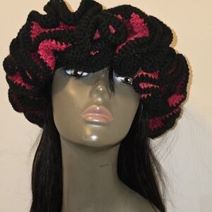 Crochet ruffle hat